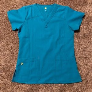 Turquoise WonderWink Scrub Top
